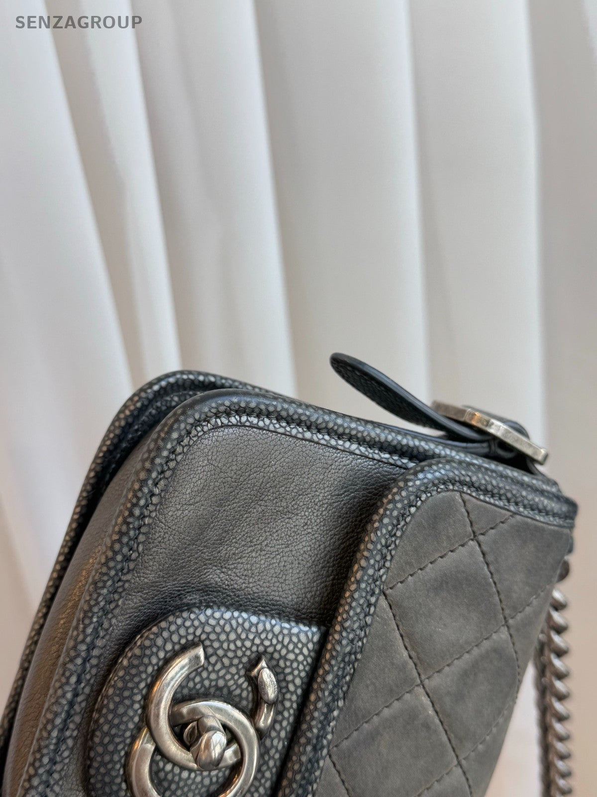 CHANEL CC Chain Diamond Pattern Shoulder bag Crossbody Women Gray