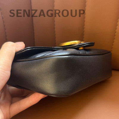 Gucci Marmont Mini Black Gold Chain Shoulder Crossbody Bag Classic Fashion