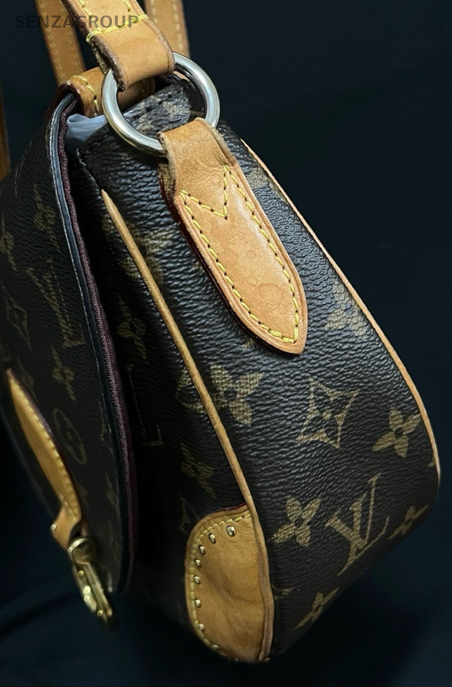 Louis Vuitton Saint Cloud Monogram Shoulder Bag Crossbody Brown Gold Women