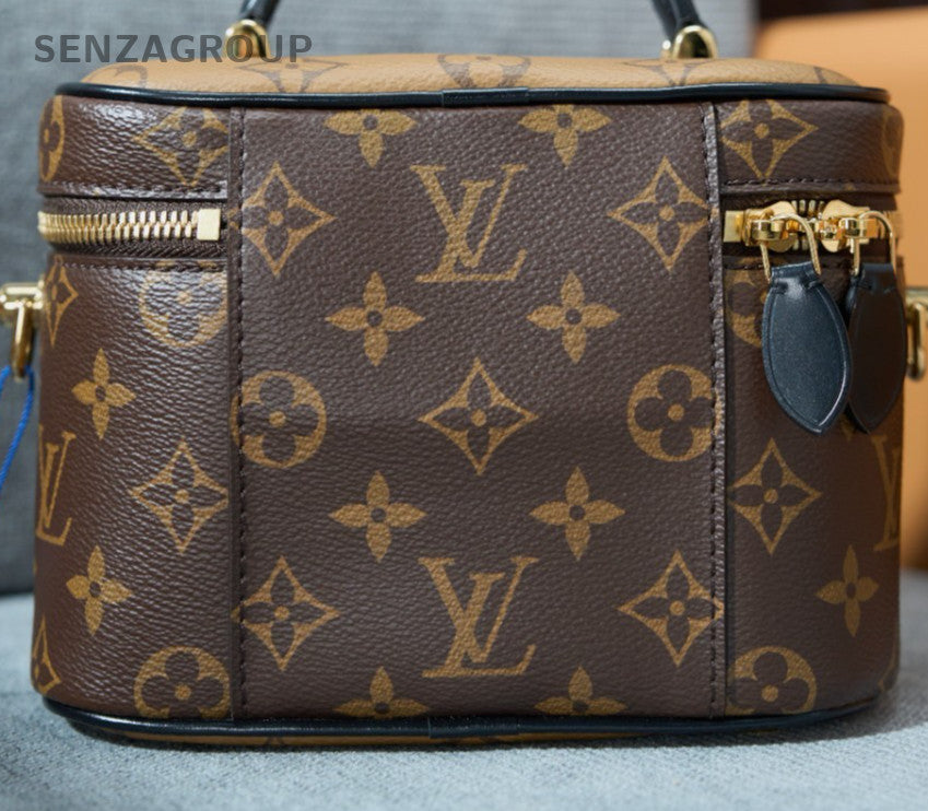 Louis Vuitton Monogram Top Handle Shoulder Bag Crossbody Brown Gold Women