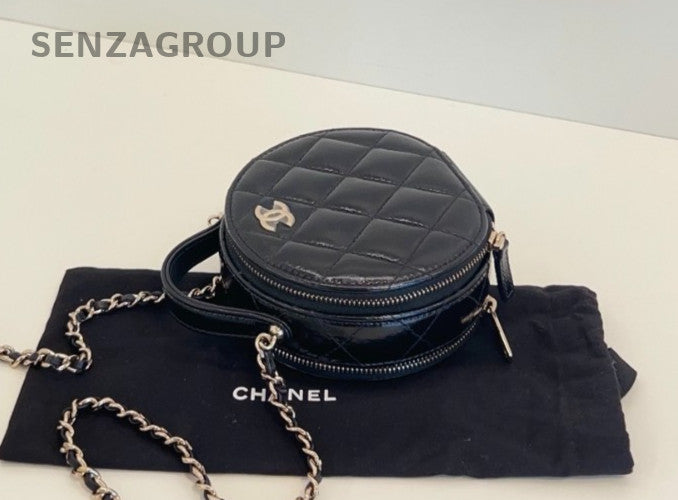 CHANEL Diamond Top Handle 2way Chain Shoulder bag Crossbody Black Gold Women