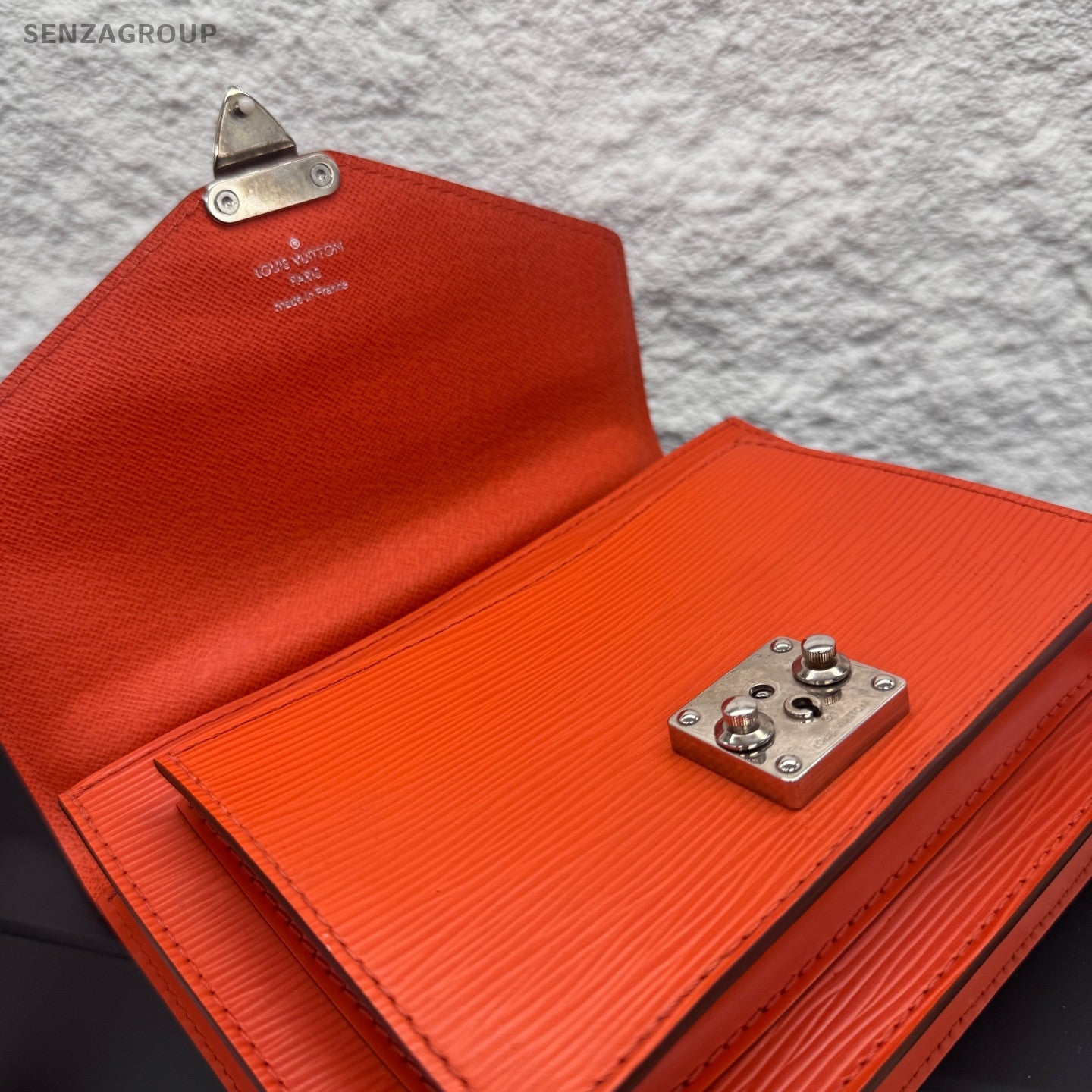 Louis Vuitton Monceau Epi Orange Shoulder Crossbody Bag Women Classic
