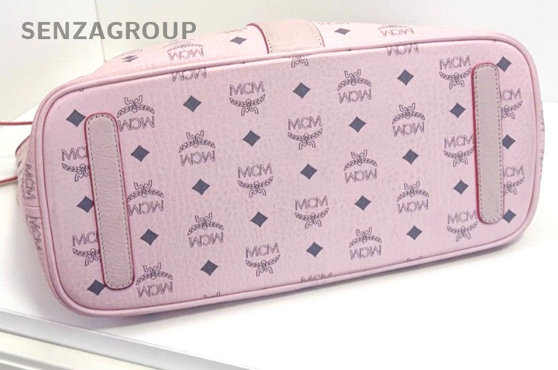 MCM Liz Visetos Tote Monogram Shoulder bag Light pink Classic Women