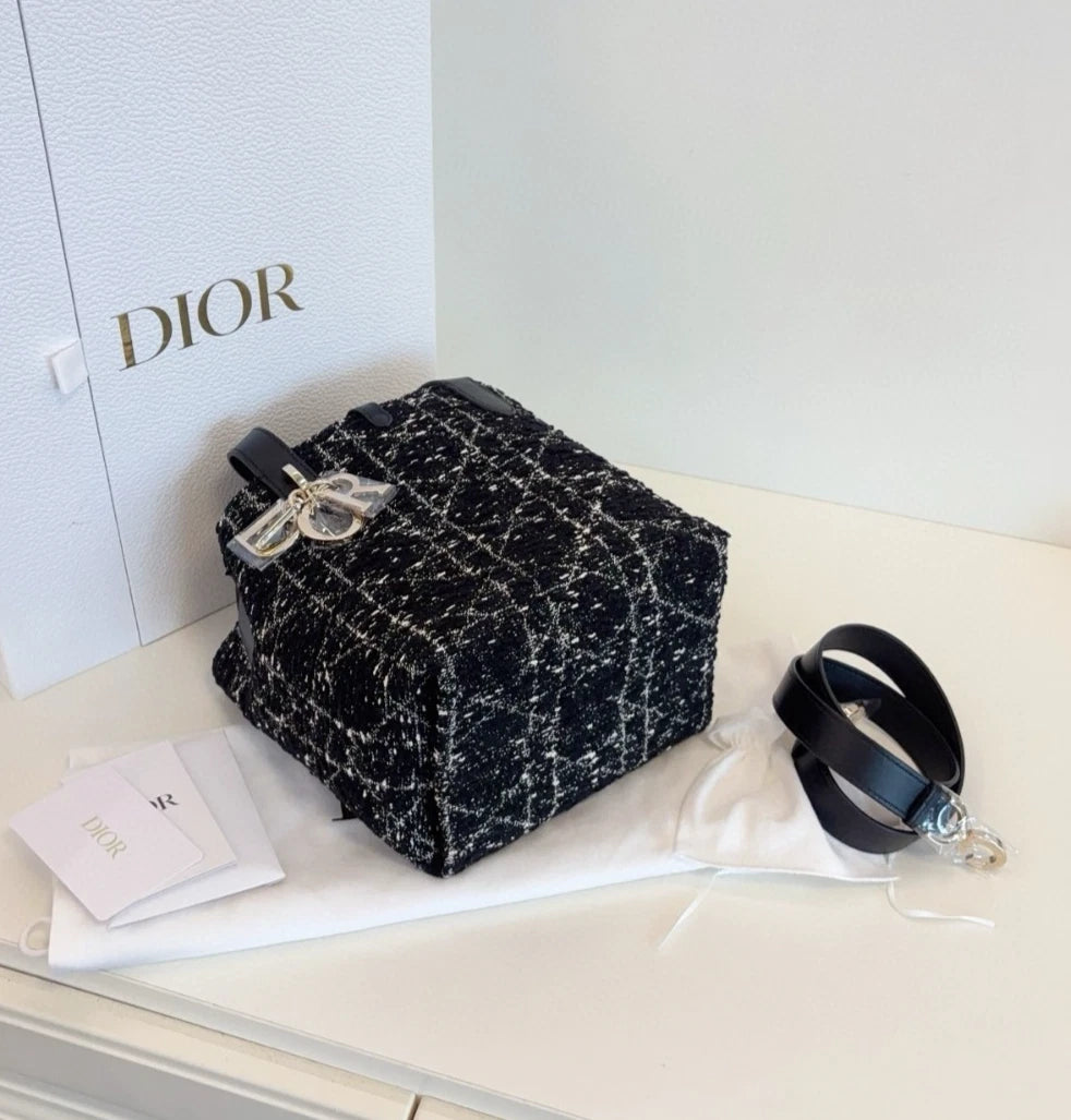 Christian Dior Toujours PM Tote Top Handle Bag Shoulder Bag Black Women Fashion