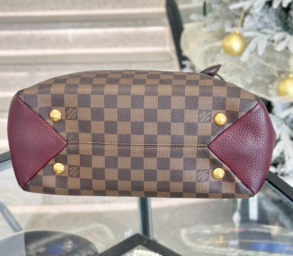 Louis Vuitton Brittany BB Damier Ebene Red Crossbody Bag Top Handle Bag Women S