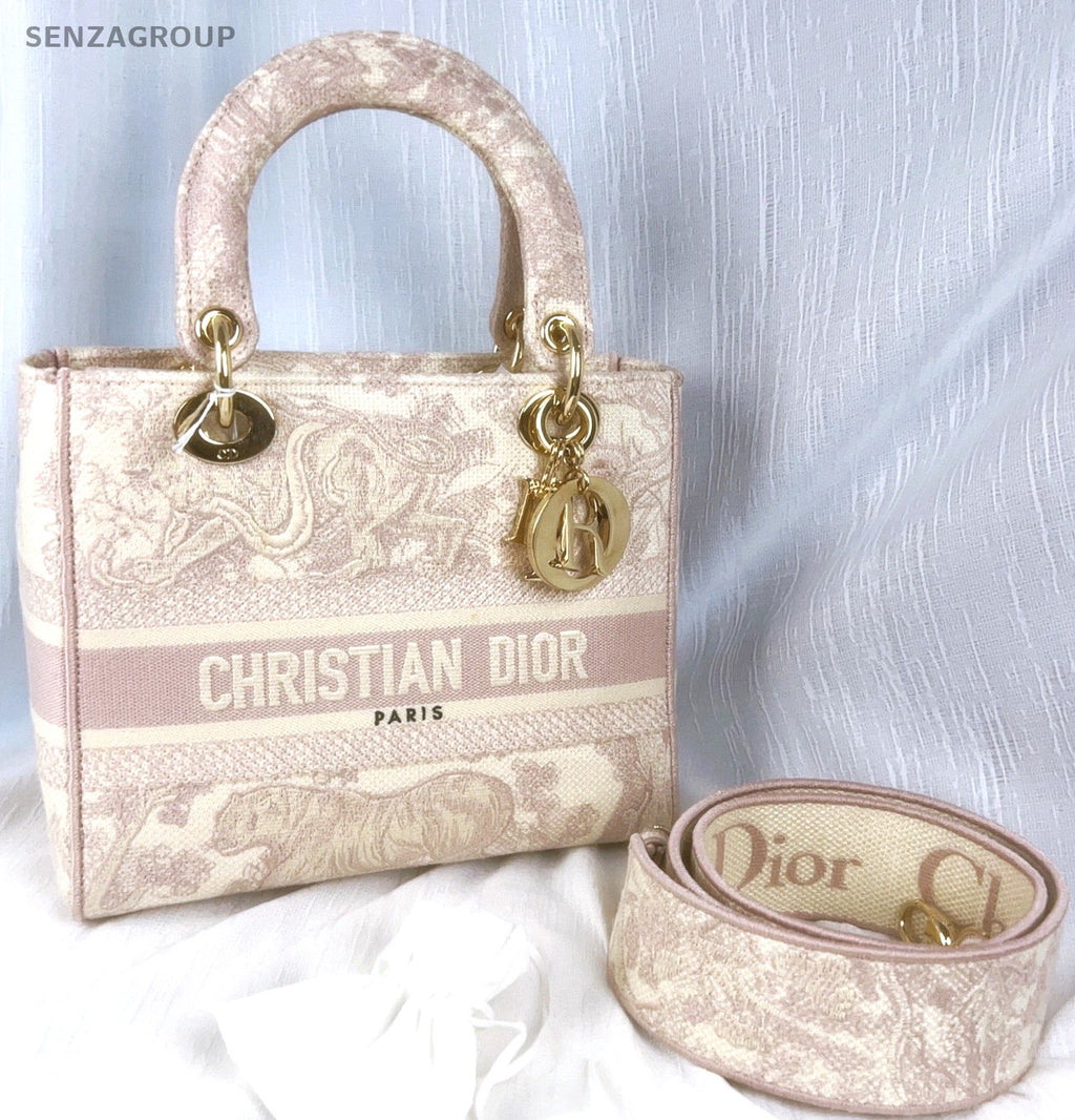 Christian Dior Lady D-Lite Zoo pattern Top Handle 2way Shoulder bag Women Pink