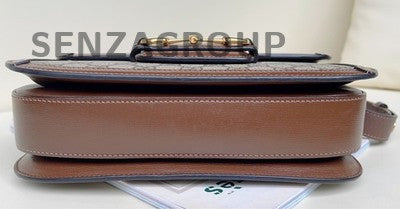 Gucci 1955 Horsebit Medium Brown Gold Buckle Shoulder Bag Classic Women