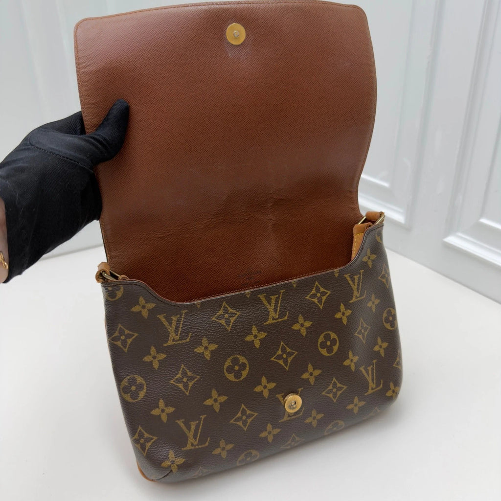 Louis Vuitton Musette Tango Monogram Shoulder Crossbody Brown Gold Women Vintage