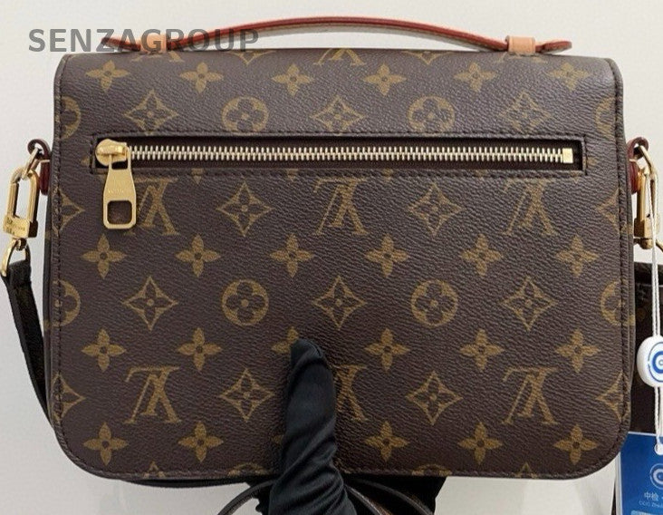 Louis Vuitton Pochette Metis Monogram Shoulder Bag Brown Gold Women Classic