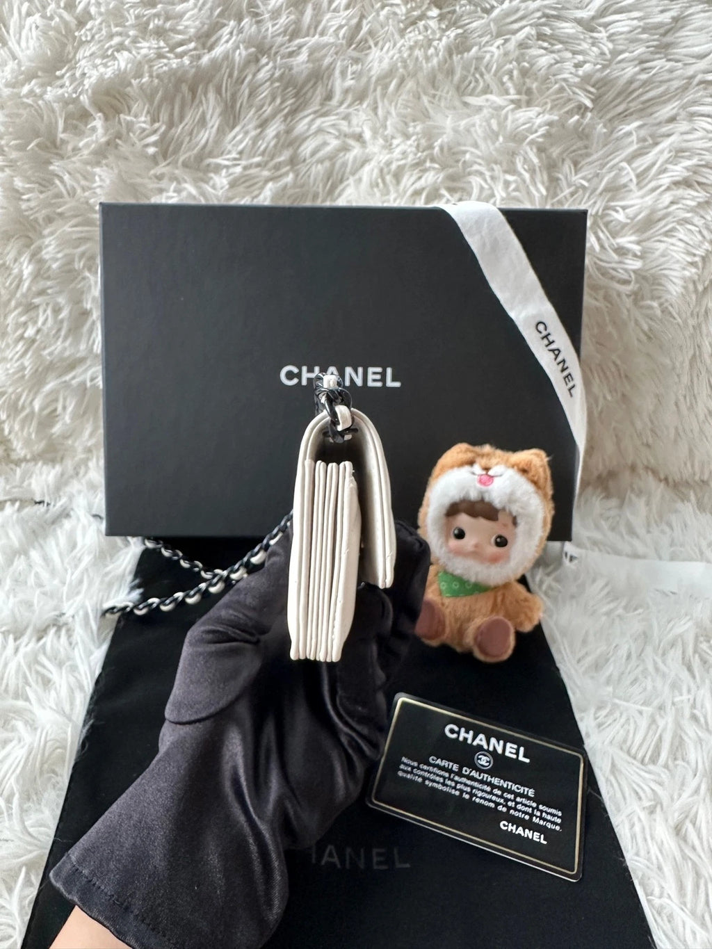CHANEL 19 Mini Black White Panda Leather Crossbody For Women