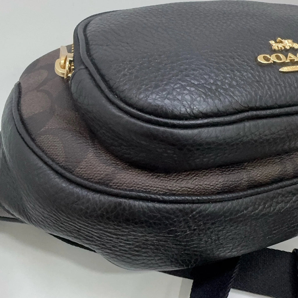 COACH Women's Canvas Leather Logo Crossbody Shoulder Belt Bag