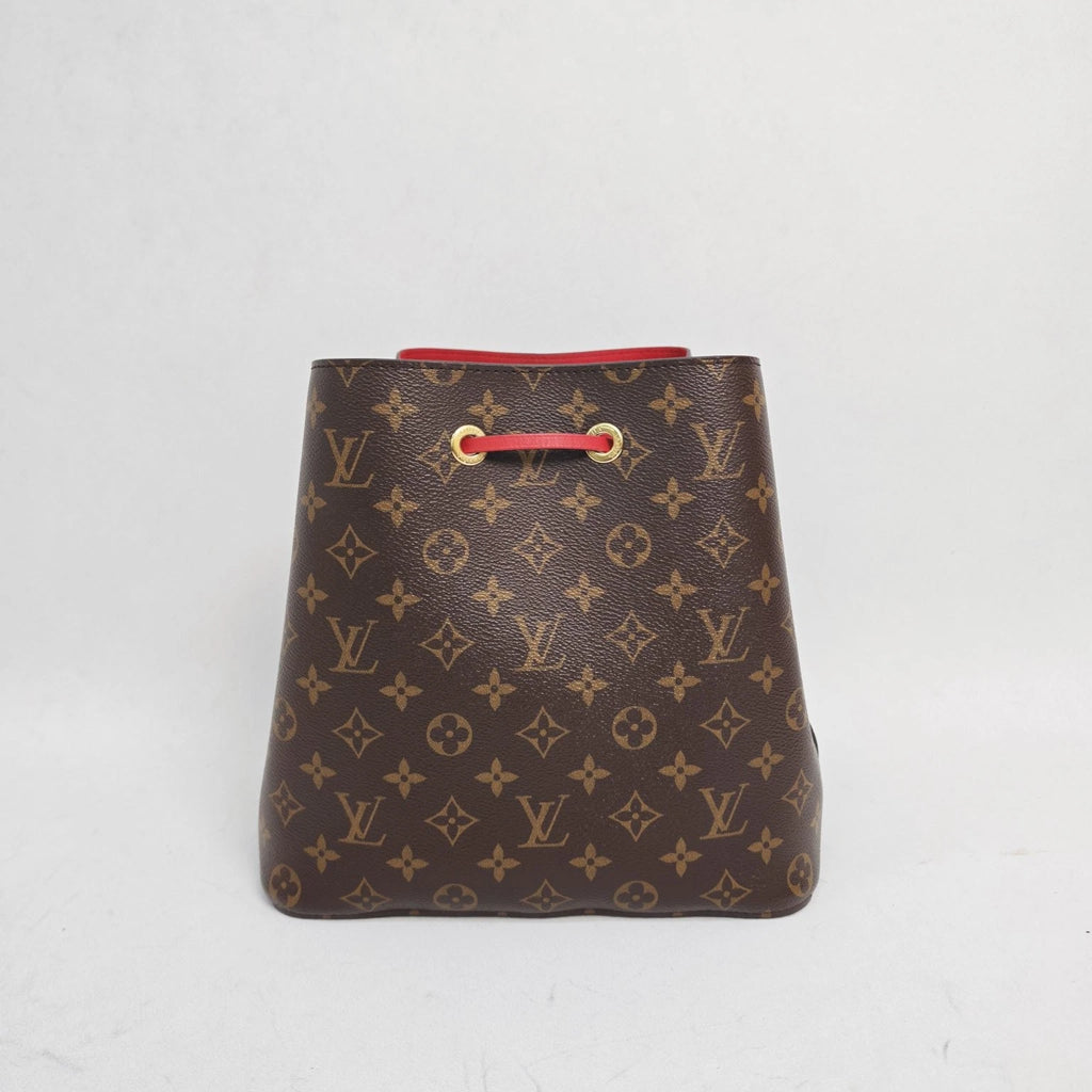 Louis Vuitton LV Neonoe Monogram Canvas Medium Red Bucket Bag For Women