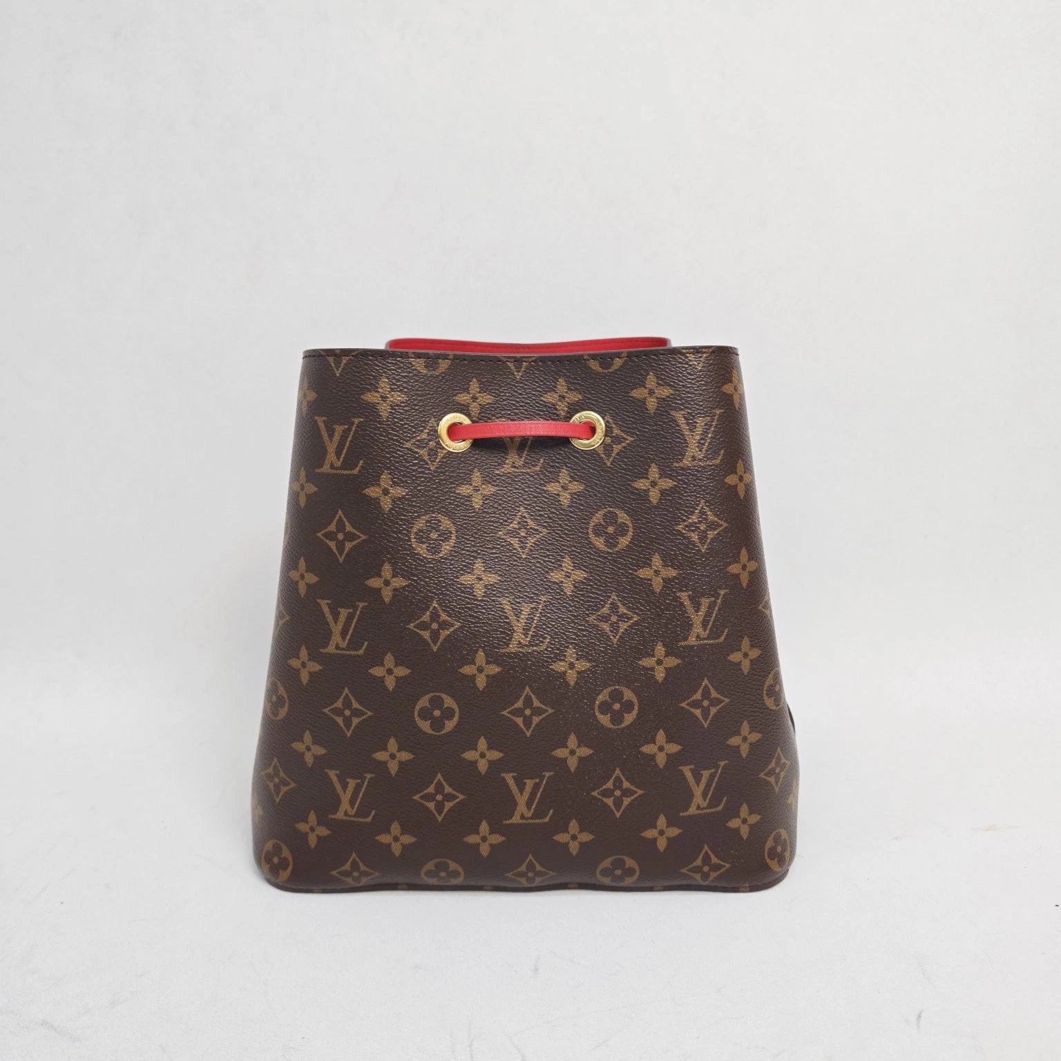 Louis Vuitton LV Neonoe Monogram Canvas Medium Red Bucket Bag For Women