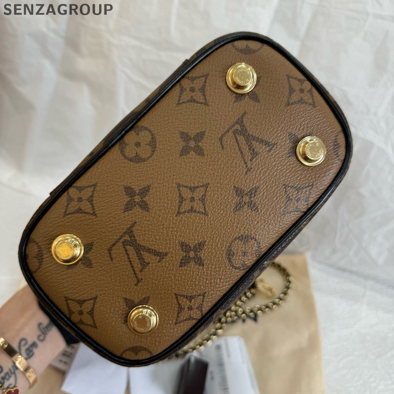 Louis Vuitton Monogram Vanity Chain Crossbody Bag Brown Women's Classic