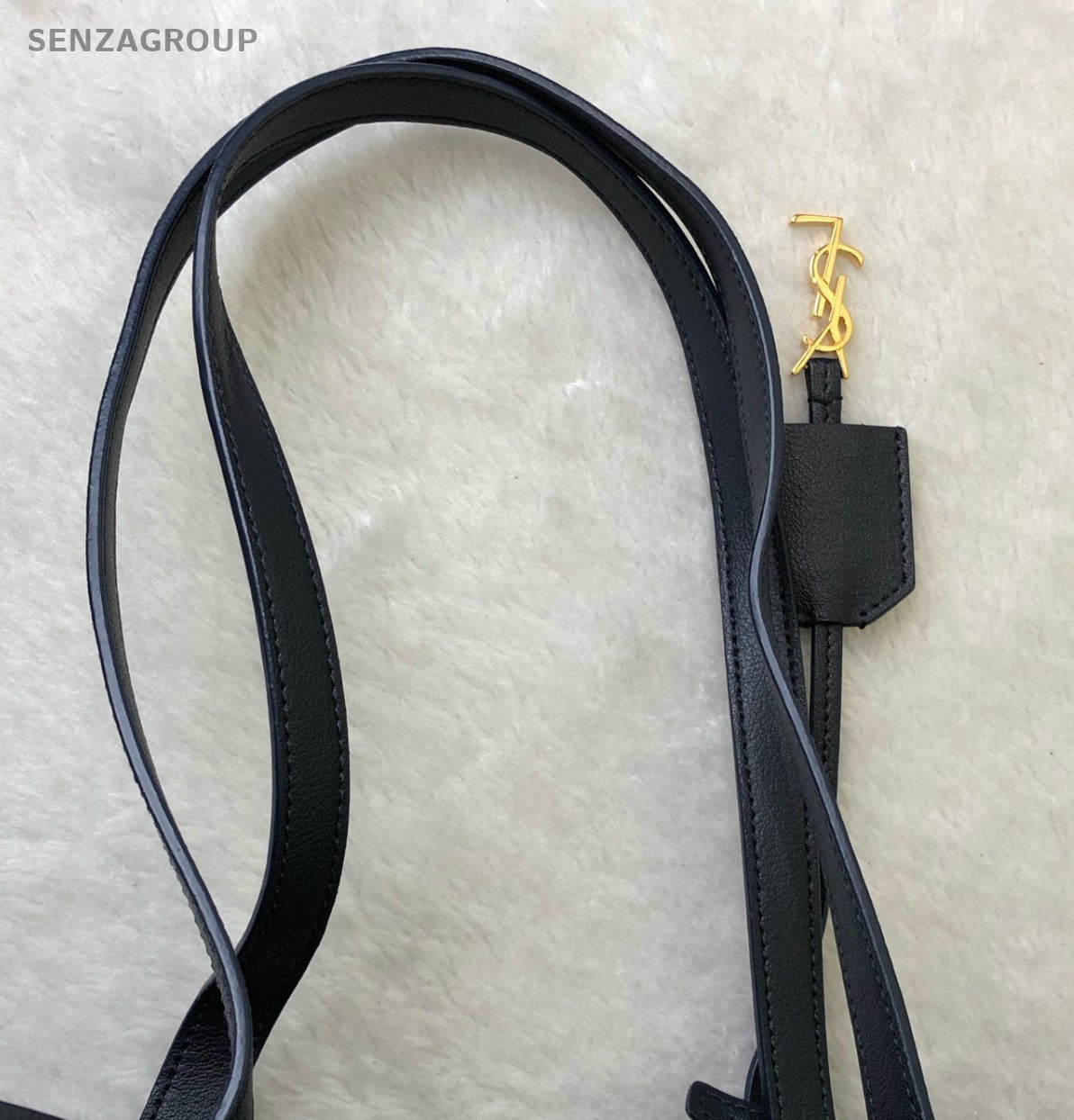 Saint Laurent Tote Shoulder Bag Blue Gold Used Women Classic