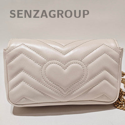Gucci Marmont Mini White Gold Chain Shoulder Crossbody Bag