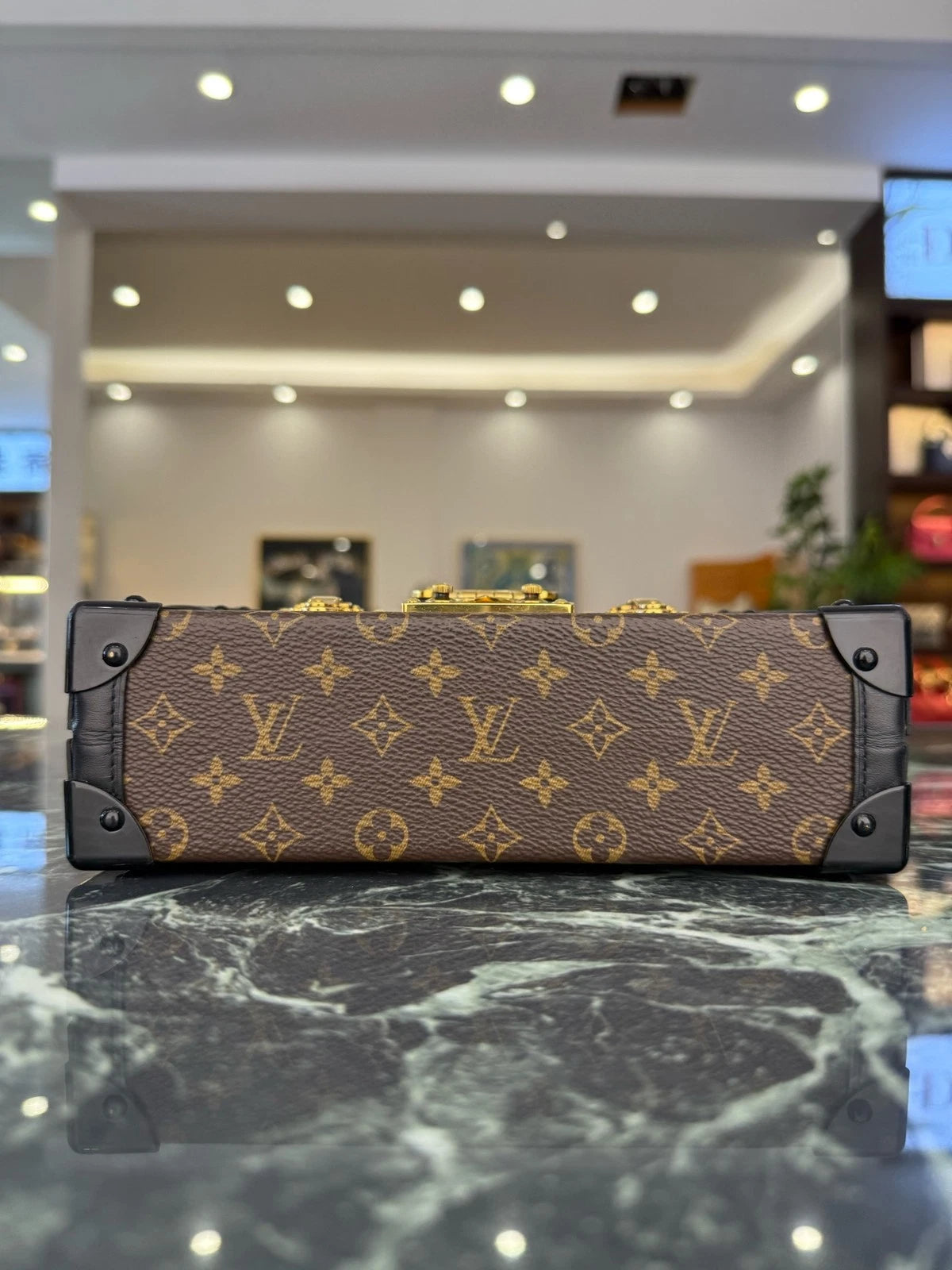 Louis Vuitton Petite Malle Canvas Crossbody Clutch Bag For Women