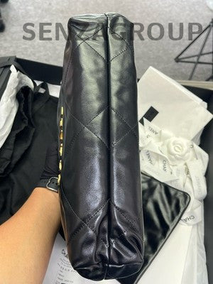 Chanel 22 Bag Small Black Gold Chain Quilted Shoulder Bag