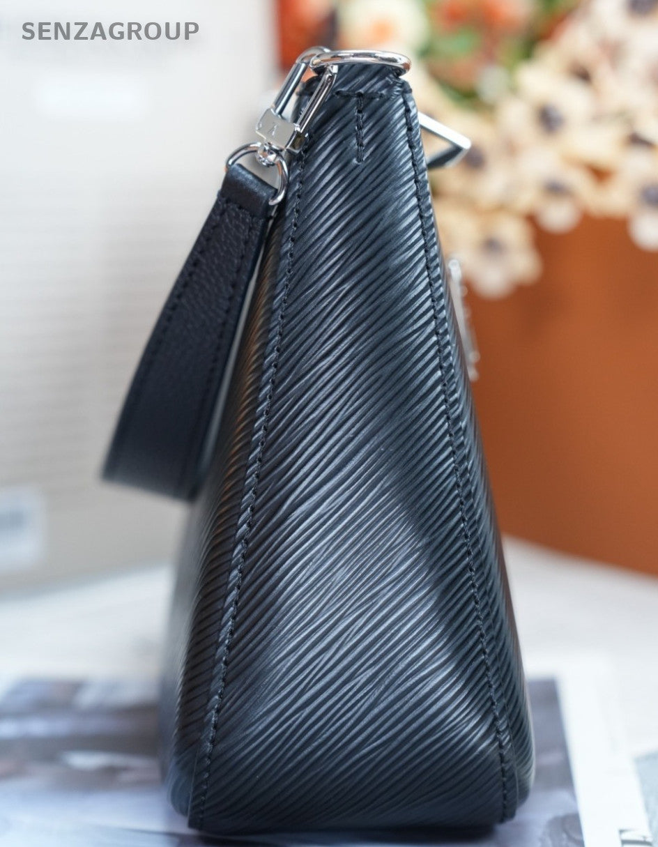 Louis Vuitton Marelle Epi Leather Crossbody Shoulder Bag Women Black