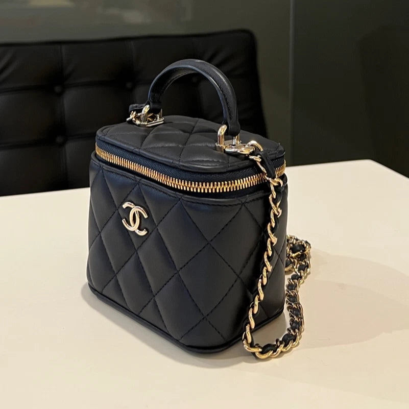 Chanel Vanity Black Top Handle Excellent