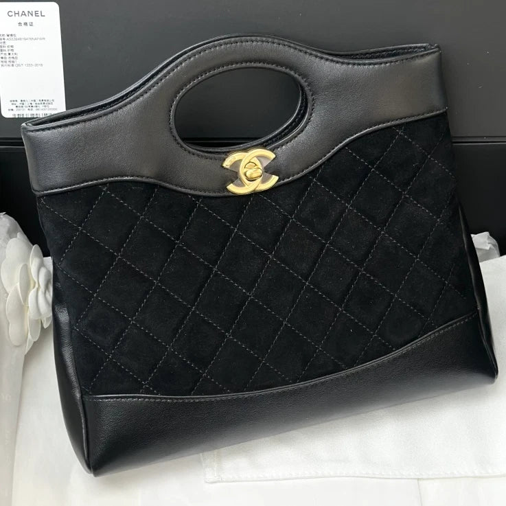 Chanel 31Bag PM Chain Top Handle Shoulder Crossbody Bag Black Women S