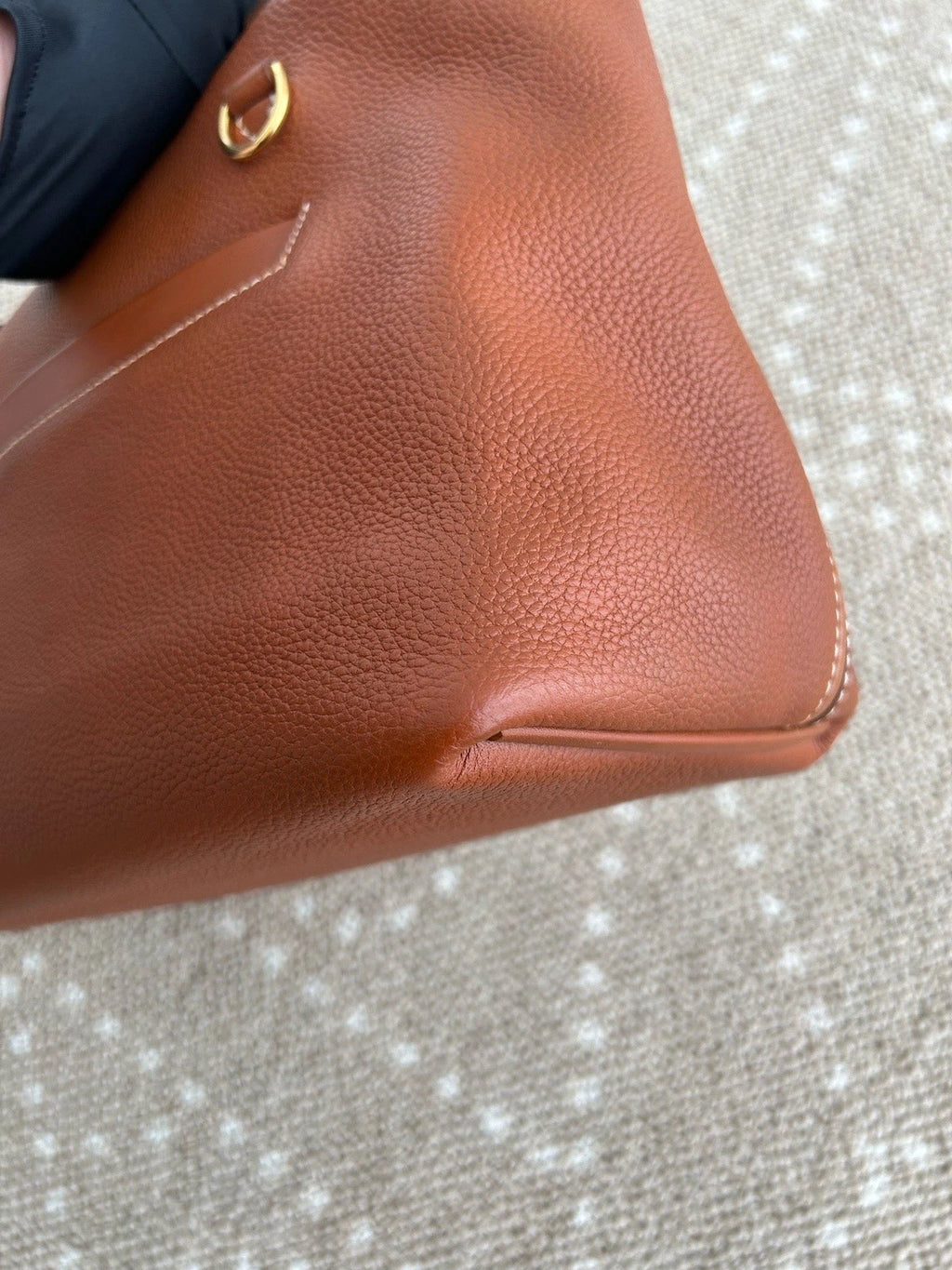 Hermes 2424 2Way Top Handle Shoulder Bag Brown Gold Women Classic Fashion