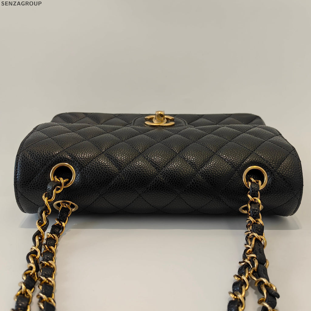 Chanel Classic Flap Black Caviar Small Chain Shoulder Crossbody Bag