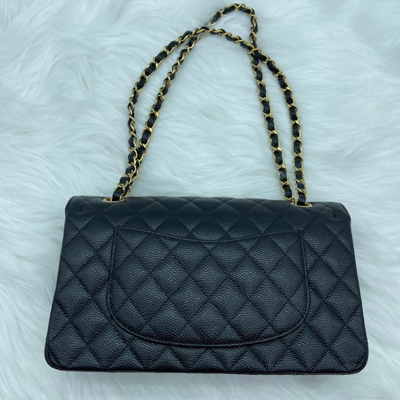 CHANEL Classic CF Black Leather Shoulder Crossbody Bag For Women