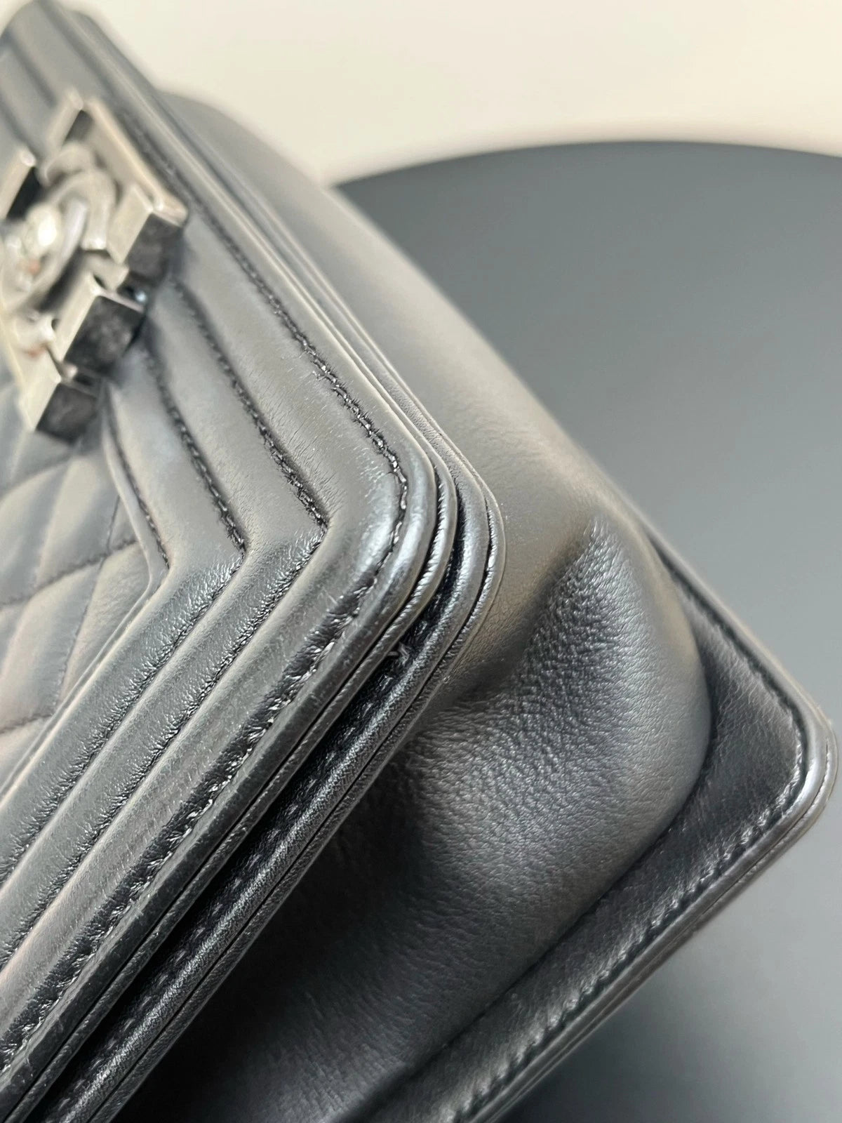 CHANEL Leboy Small Shoulder Bag For Women Black Silver