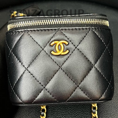 Chanel Mini Vanity with Gold Ball Chain Black Crossbody Bag for Women
