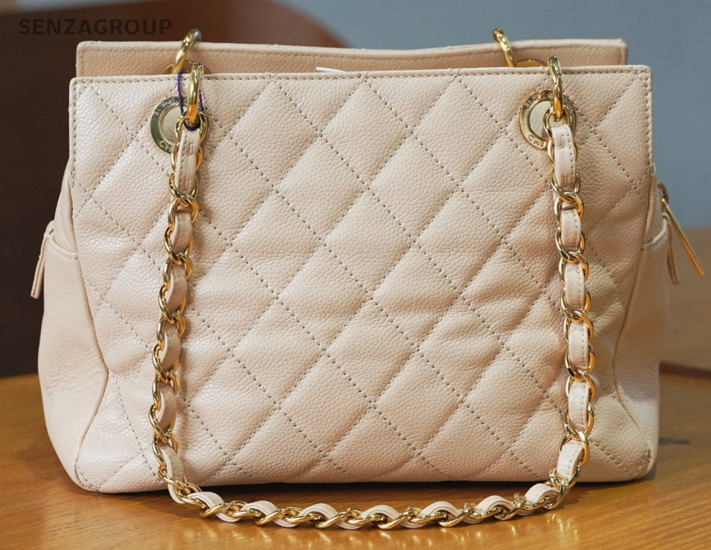 CHANEL Petite timeless Light pink Quilted Caviar Shoulder Handbag
