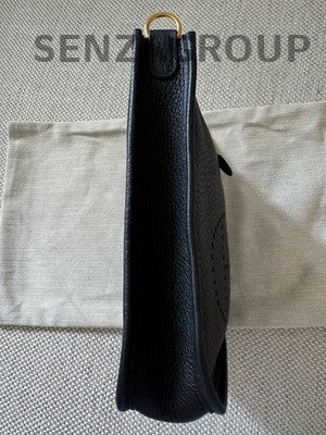 Hermès Evelyne Mini Black Gold Shoulder Crossbody Bag Women Classic Fashion