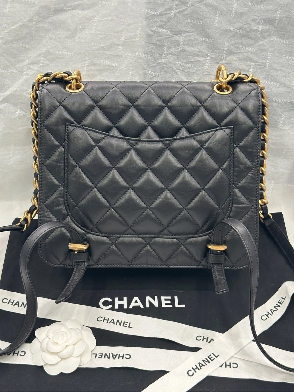 CHANEL Vintage Calfskin Backpack Handbag For Women