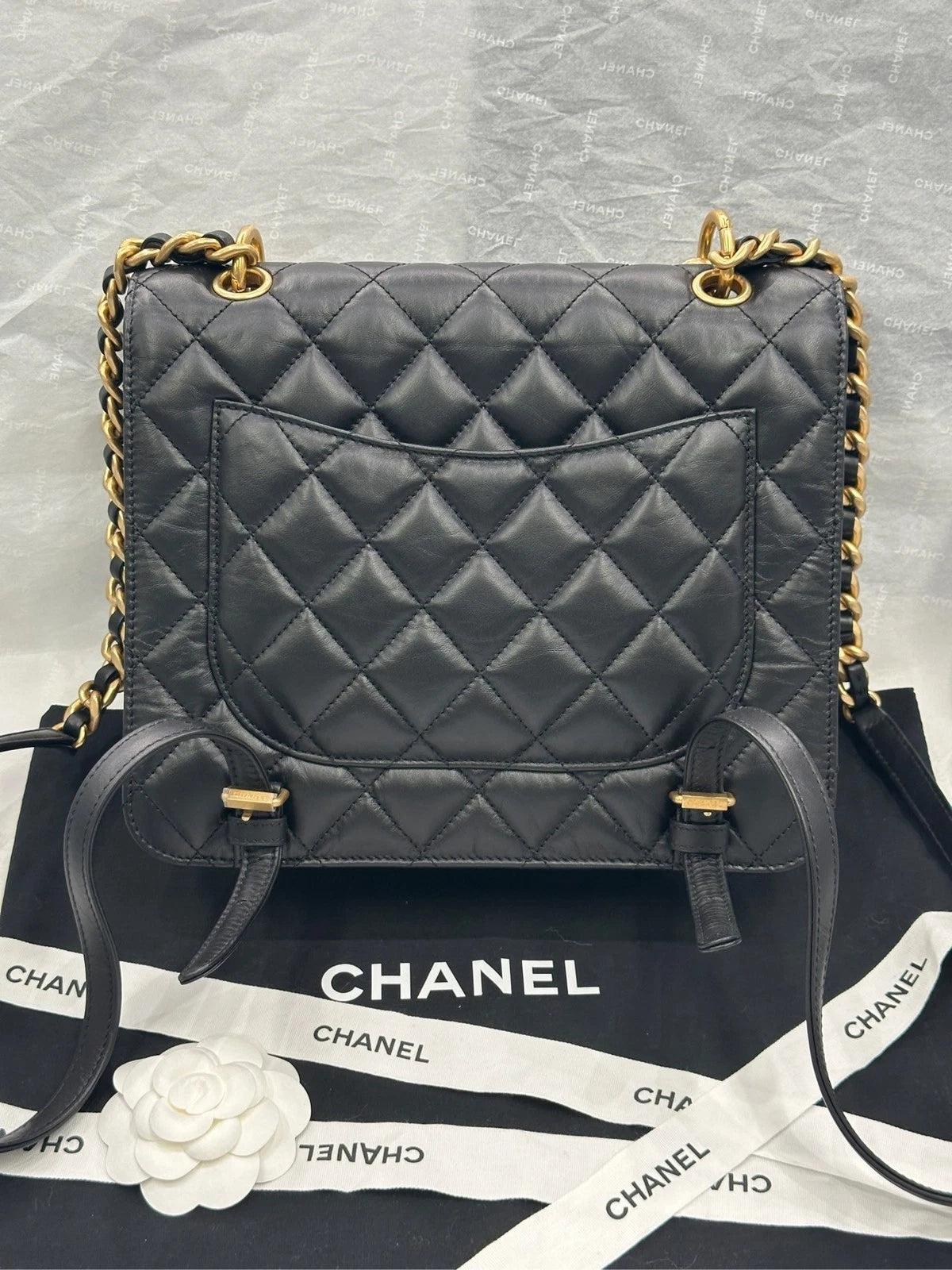 CHANEL Vintage Calfskin Backpack Handbag For Women