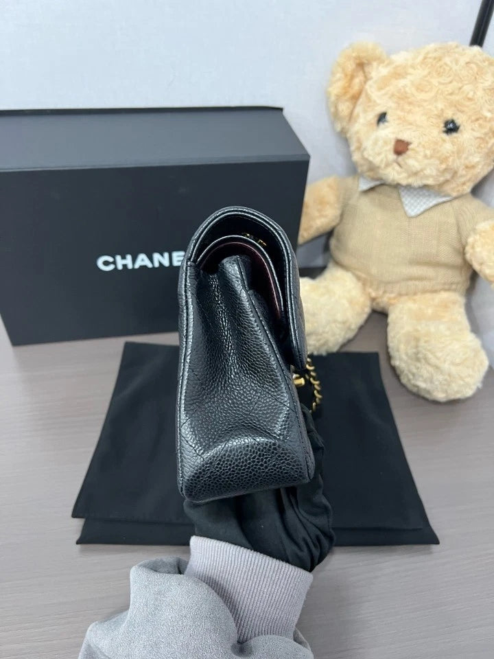 CHANEL CF Small Black Gold Shoulder Crossbody Bag For Women