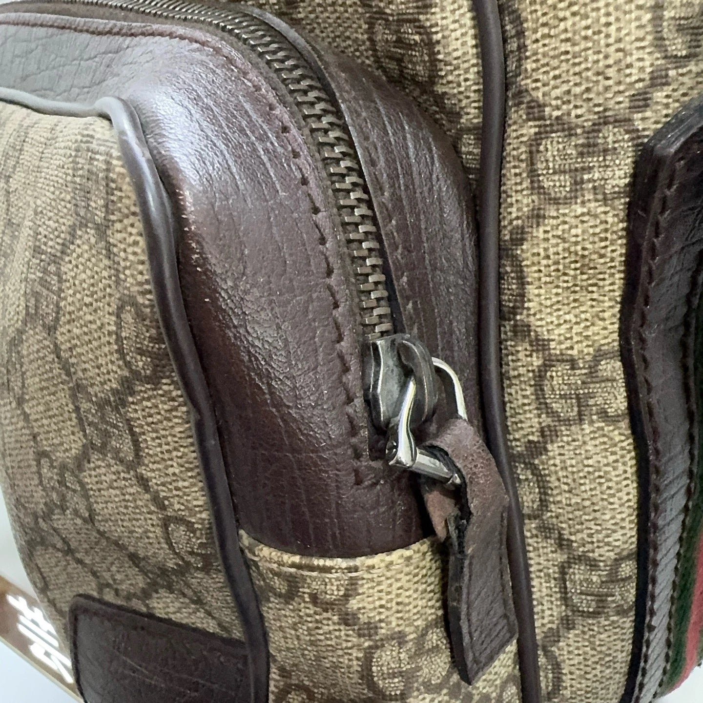 GUCCI Monogram Canvas Double Layer Reporter Shoulder Crossbody Bag For Women