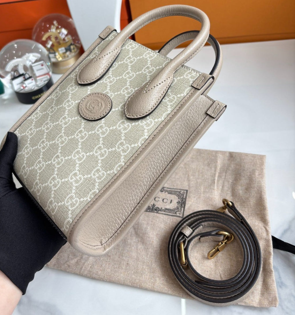 Gucci Mini Music Case GG Supreme Canvas Top Handle Shoulde Bag Almost Brand New