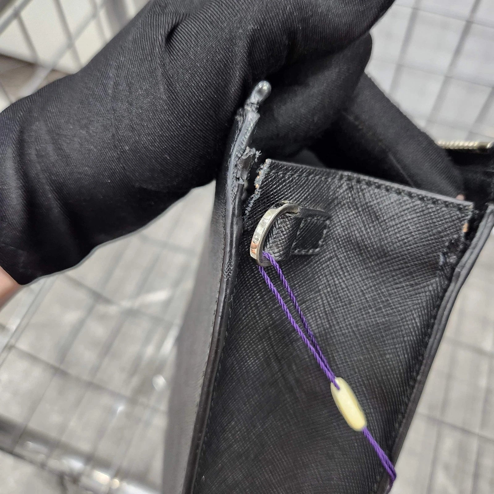 PRADA Black Triangle Logo Clutch For Women