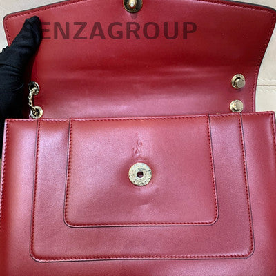 Bvlgari Red Medium Serpenti Forever Bag Gold Chain Shoulder Crossbody