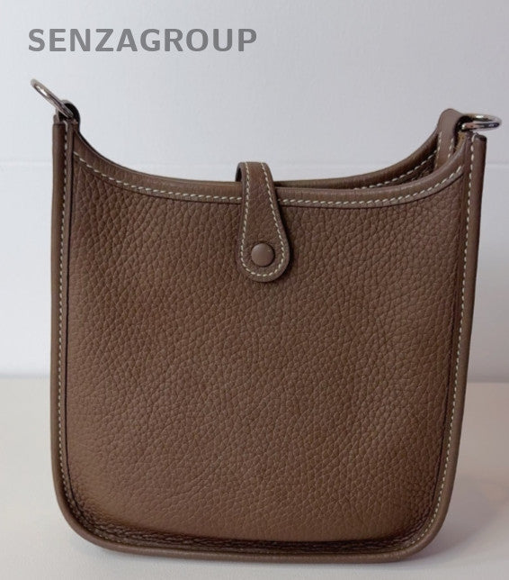 Hermes Evelyne TPM Mini Shoulder Bag Gray Silver Used Women Classic Designer