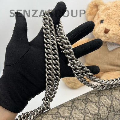 Gucci Dionysus Medium Chain Shoulder Crossbody Bag Brown Silver Hardware
