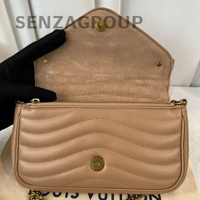 Louis Vuitton New Wave WOC Chain Shoulder Crossbody Bag Brown Gold