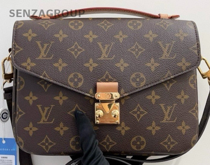 Louis Vuitton Pochette Metis Monogram Shoulder Bag Brown Gold Women Classic