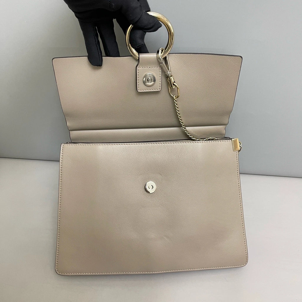 Chloe Faye GM Shoulder Bag Crossbody Gray Silver Women Classic