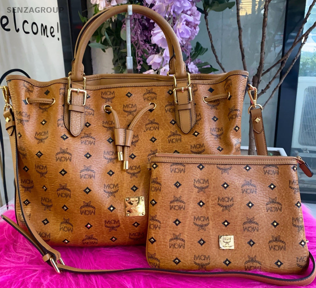 MCM Classic Caramel color Top Handle 2way Shoulder bag Bucket Drawstring Women