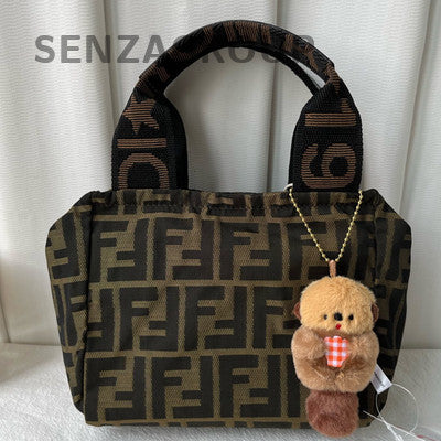 Fendi Monogram Canvas Brown Tote Bag Classic Women's Handbag