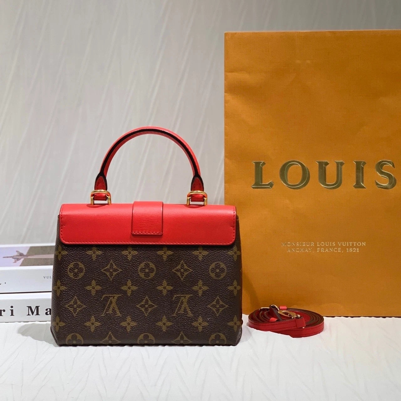 Louis Vuitton Red Canvas Lucky BB Lock Crossbody Bag For Women