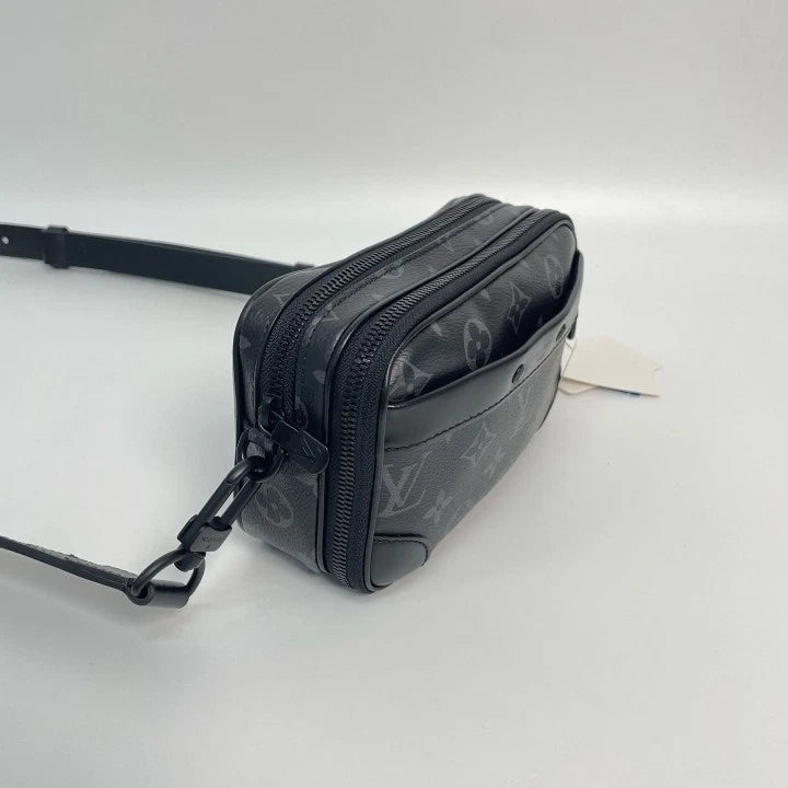 Louis Vuitton Black Monogram Eclipse Alpha Nano Camera Crossbody