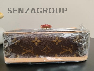 Louis Vuitton Monogram Nano Speedy Shoulder Crossbody Bag Brown Gold
