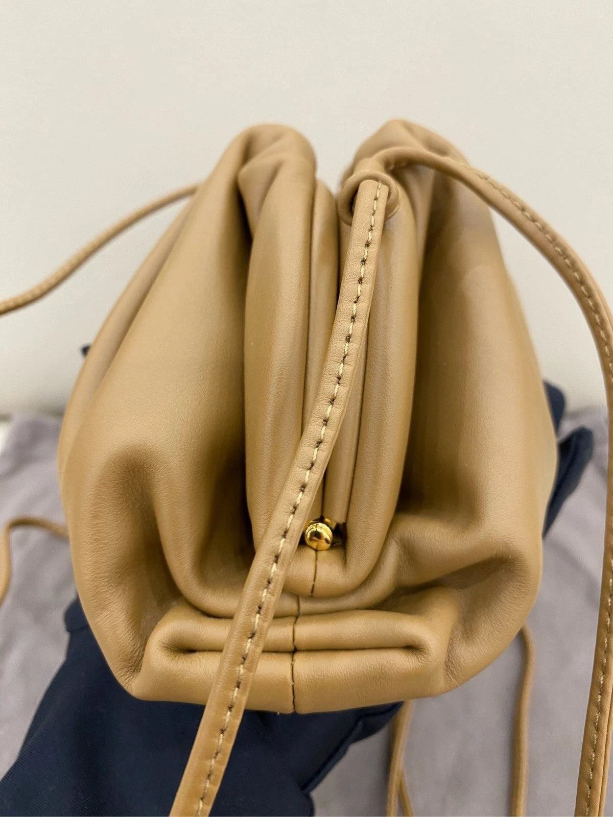 Bottega Veneta Beige Adjustable Cloud Shoulder Bag For Women